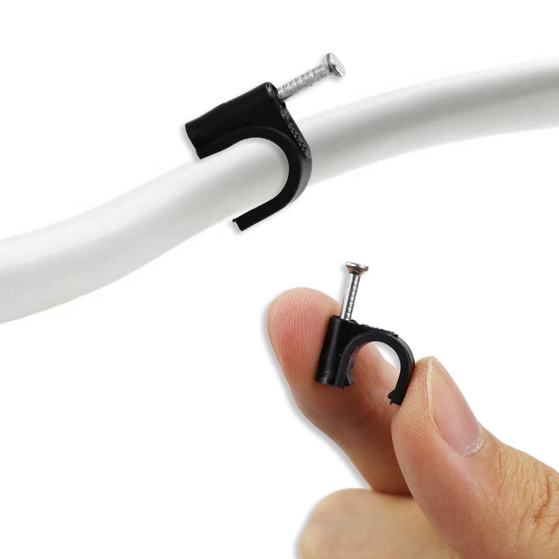Round Cable Clips, 8MM Electrical Cable Wall Clip - Nail