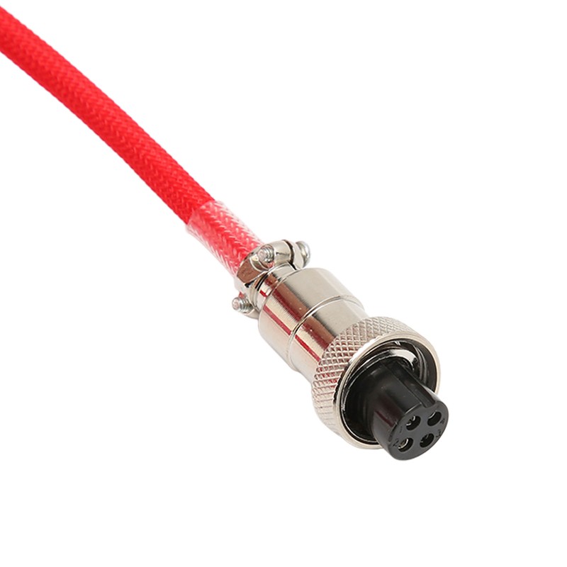 Mechanical Keyboard Cable Double Sleeve Custom Coiled with Detachable Metal