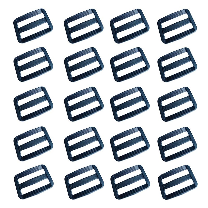 Pcxino 200pcs 1 inch Plastic Tri-Glide Slides Buckles,Adjustable Webbing Strap