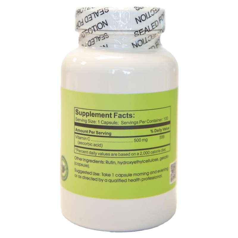 Vitamin C Time Released with Rutin 500 mg Capsules (100)