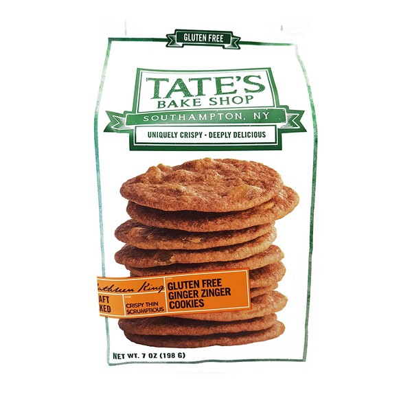 Tate's Bake Shop Gluten Free Cookies, Ginger Zinger, 12 Count (Pack of 12)