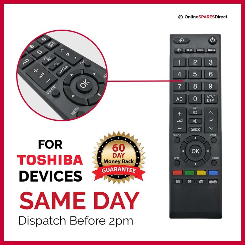 Replacement TV Remote Control For TOSHIBA 32DB833B