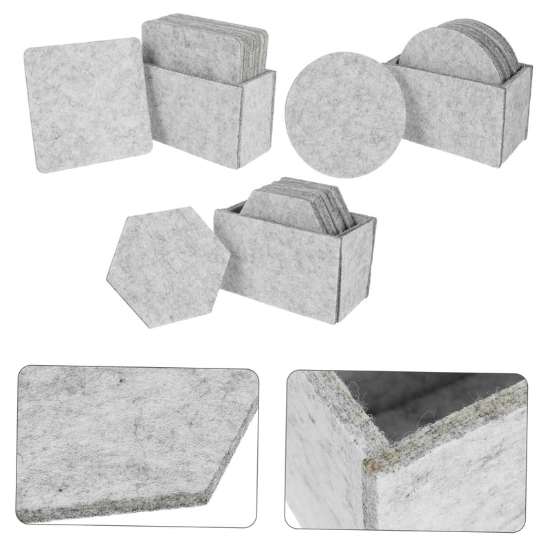 FUNOMOCYA 3 Sets Nonslip Heat Insulation Cup Pads Absorbent Round