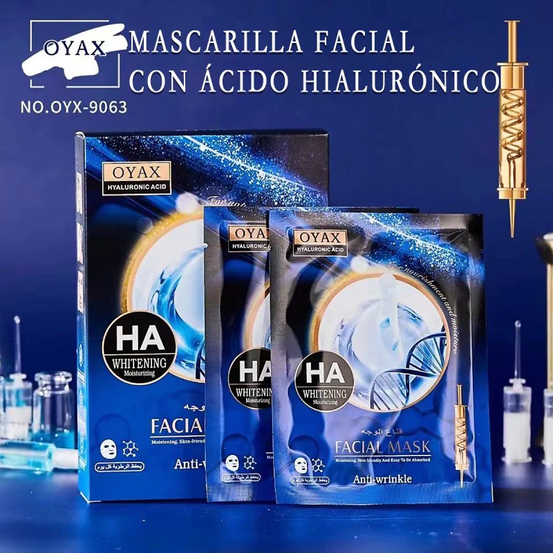 🔥 Mascarillas ácido hialurónico antiarrugas aclarante 10pz Vitaminas y Minerales