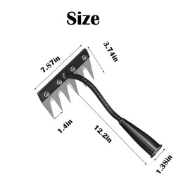 Mutetrain Gardenia Iron Weeding Rake, Iron rake 2.0 for Gardening and Weeding, ironrake The Heavy-Duty Iron Weeding rake(Without Stick) (6 Tooth)