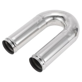 X AUTOHAUX 180 Degree Mandrel Exhaust Tube with Bead Roll DIY Custom Car Modified Exhaust Pipe Tubing Piping 2.25" OD 7.87" Length T304 Stainless Steel
