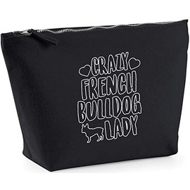 Hippowarehouse Crazy french bulldog lady dog printed make up cosmetic wash bag 18x19x9cm