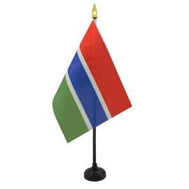 AZ FLAG - Table Flag Gambia - 15 x 10 cm Golden Splice - Gambian Table Flag 10 x 15 cm - Flags