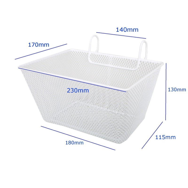 White Kids Metal Wire Cycling Basket Junior Bike Bicycle Girls