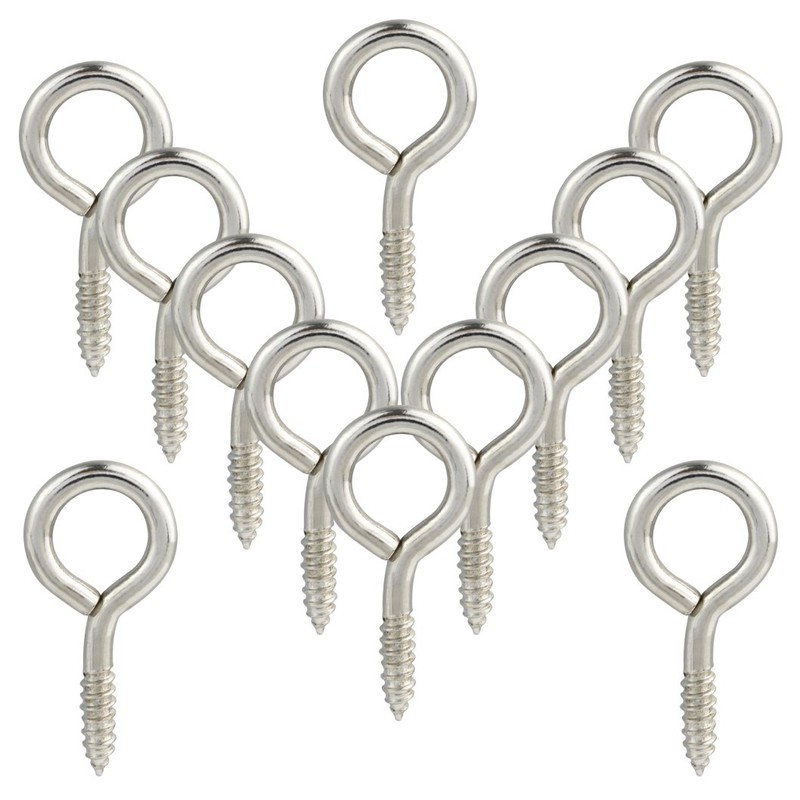 Wobe 100pcs Small Screw Eye Shape Hanging Screw Hooks 1"