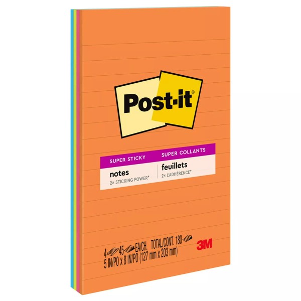 Post-it Post it Super Sticky Notes Energy Boost Collection 5x8