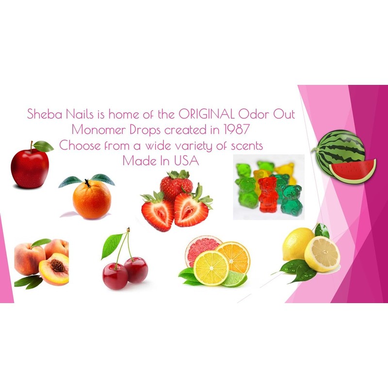 SHEBA NAILS Odor Out Acrylic Liquid Neutralizer 1/2oz Strawberry Scent-