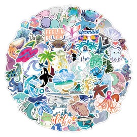 100PCS Marine Life Stickers, Cute Vinyl Marine Life Vinyl Stickers, Water Bottle Laptop Luggage Phone Stickers, Suitable For Teenagers, Boys, And Girls