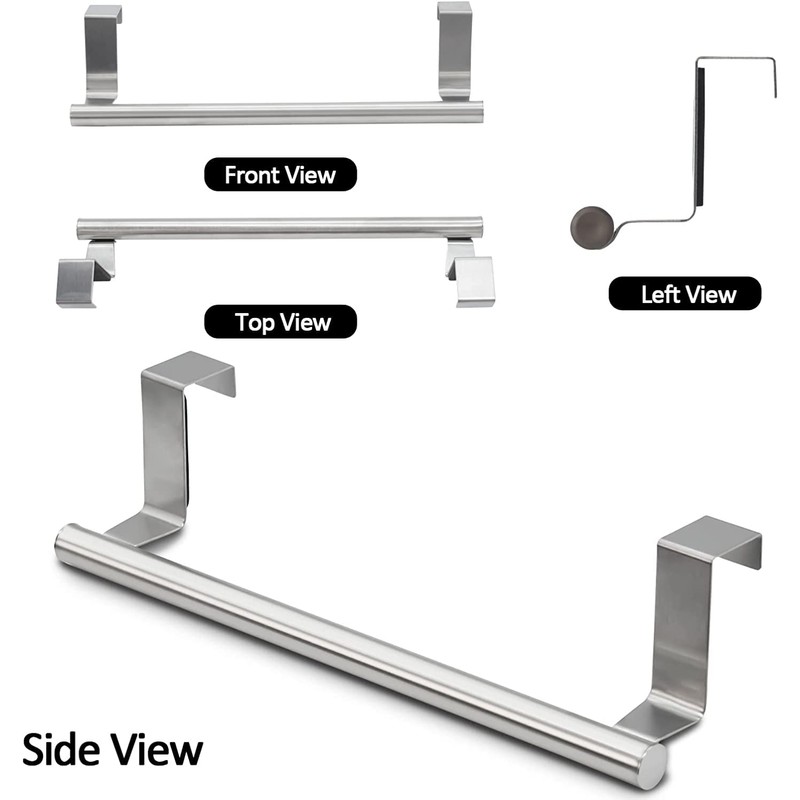 2 Pcs The Door Towel Rack,Stainless Steel Kitchen Towel Holder,for