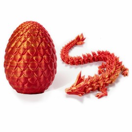 3D Printed Dragon with Egg Dinosaur Toys for Boys and Girls Dragon Egg Fidget Toy Flexible Joints Dragon