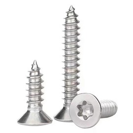 M5 x 45 mm Torx Countersunk Wood Screws 304 Stainless Steel Self-Tapping Screws for Wood Full Thread Woodworking Fixing (Pack of 25)