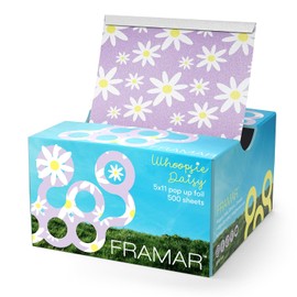 FRAMAR Papel De Aluminio Daisy Para Mechas - Papel De Aluminio Desplegable, Papel De Aluminio Para Mechas, Láminas De Aluminio, Papel De Aluminio Para Peluquería, Suministros Para Tintes De Cabello, 5