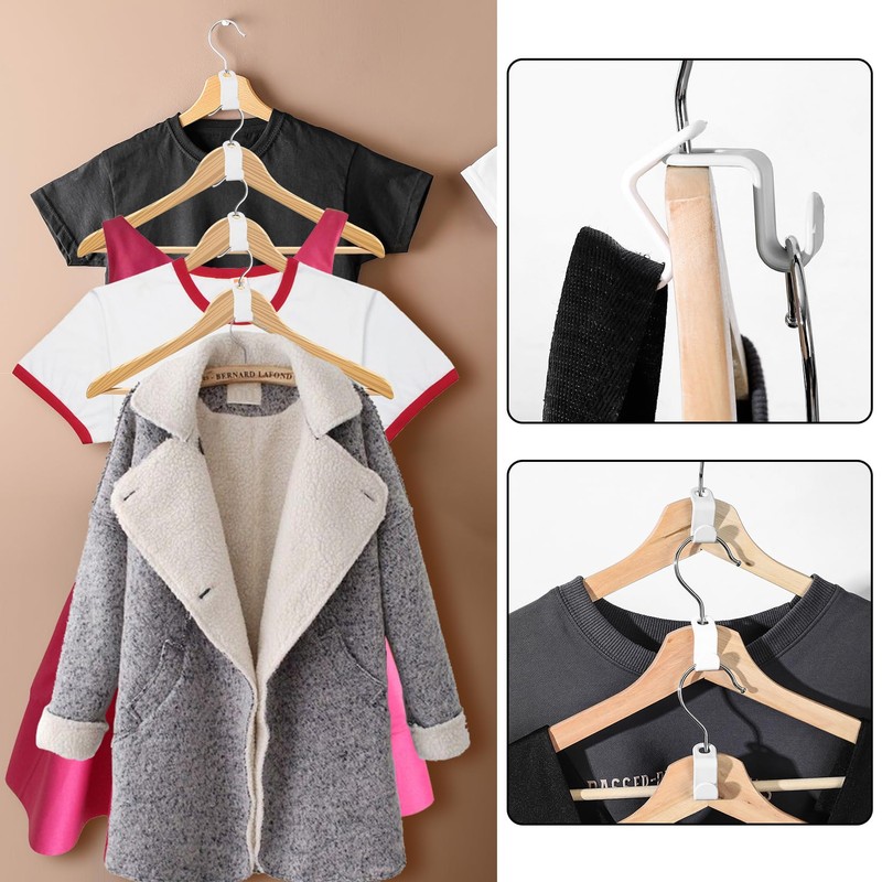 Hanger Hooks, 50pcs Clothes Hanger Connector Hooks, Space Saving Cascading