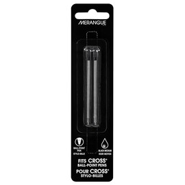 Merangue 24 Refills, 2-Pack Cross Mini Ballpoint Pen Refills, Black Ink, 0.8mm Medium Point