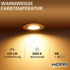 HCFEI LED Recessed Spotlight, Dimmable, Black, Swivelling, 5 W, Flat,