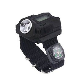 Soondar Super Bright Wrist LED Light R5 Rechargeable Waterproof LED Flashlight Wristlight Watch with Compass, Best for Running Mountain Climbing Camping Survival Hiking Hunting Patrol