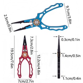 Fishing Pliers, 1Pcs Fishing Line Scissors, Anti-slip Fish Lip Gripper, Aluminum Alloy Fish Lip Grabber Gripper, Fish Grip Holder, Fishing Tool Kit, Fish Controller Fish Gripper, Red