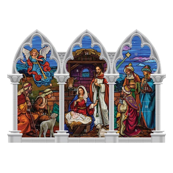 Standing Tri Fold Nativity Scene Advent Calendar, Christmas Countdown Activity,