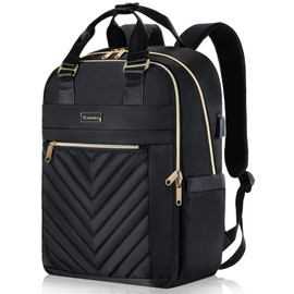 Liokesa Women's Backpack, 15.6 Inch Laptop Backpack, School Backpack, Girls Teenagers with USB Charging Port & Laptop Compartment, Laptop Bag, Business Backpacks for Work, Travel, Black