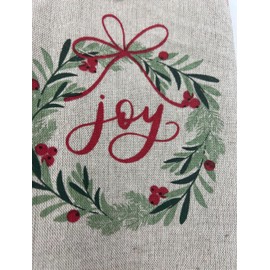 Joy Wreath Christmas Kitchen Set, 6 Piece, 4 Tea Towels, Oven Mitt, Pot Holder, Cotton