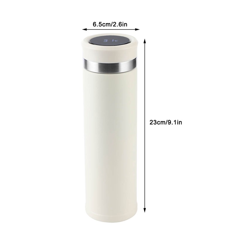 Intelligent TemperatureSensitive Vacuum Cup Mirror Smart TouchScreen Insulation Cup(Creamy White