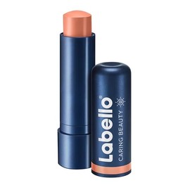 LABELLO Bálsamo Labial Caring Beauty Nude (4.8 g), Color Intenso y Cuidado Duradero con Vitamina E y Aceite de Almendras Orgánico                     