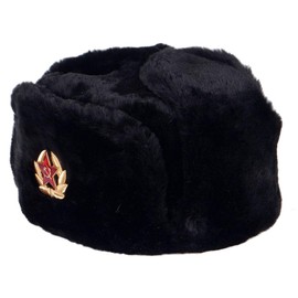 Gorro ruso Shapka Ushanka original (Negro, MED 60)