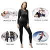 MeetHoo Women's Winter Warm Base Layer Set, Black, Small