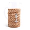 Vagabond House Glass Carafe with Rattan Cover, Ocean-Inspired Table Centerpiece,