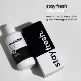 natural outcome Mens Face Wash Cleansing Gel with Mint and Marula Oil - Daily Cleanser Face Wash for Men - Sulfate Free 8 oz