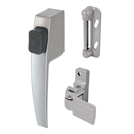 Prime-Line K 5006 Screen/ Storm Door Push Button Latch Set w/ Night Lock – Replace Old or Damaged Screen or Storm Door Handle – Aluminum Finish, Fits Doors 5/8 – 1-1/4” Thick (Single Pack)