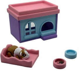 Cute micro mini home for animal figure decor - Color: Pink/Purple/Blue