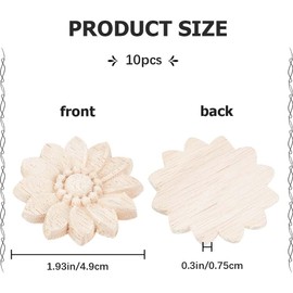 GORGECRAFT Pack of 10 50 mm Wooden Onlays Wooden Appliques Carved Flower Stickers Unpainted Carvings Small Ornament Pieces Corner Edge Applique for Door Cabinet Furniture Home DIY Decorations