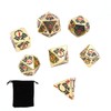 DollaTek Dragon Pattern DND Metal Dice Set for Dungeon and