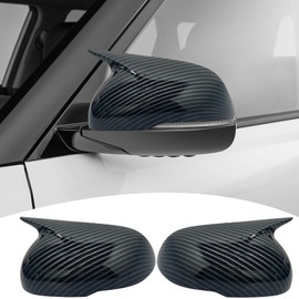 MXkanos Side Mirror Cover, for Kia Soul 2020 2021 2022 2023 2024 2025, Carbon Fiber Side Rear Mirror Covers Body Kit Accessories for Cars（with Turn Signal Cutout）