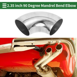 Motoforti 4pcs 90 Degree Mandrel Bend Elbow Car Exhaust Pipe Tubing Piping 2.35" Inch OD Thickness 2mm/14GA 60x152x2.0mm 304 Stainless Steel Silver Tone