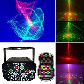 New Upgraded Party Northern Lights, Portable Disco DJ Light with Unique Nebula Effect, Strobe Laser Light Remote Control, Sound Activated Rave Stage Projector for Indoor Outdoor Birthday Show Home Bar