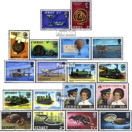 united kingdom - Jersey 77-94 (complete.issue.) Volume 1973 completeett unmounted mint/never hinged ** MNH 1973 RAilwAy, FlorA, AviAtion U.A. (Stamps for collectors)
