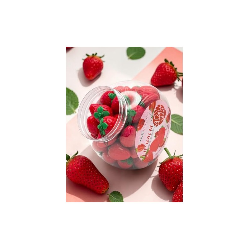 Bálsamo Labial de Fresa Lip Balm 60 Pcs - Hidratante,