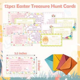 wenhihsiy Easter Scavenger Hunt Games, Easter Treasure Hunt Clues Game Cards, Easter Party Games for Family Friend Groups, Easter Party Decorations Supplies Favors，02
