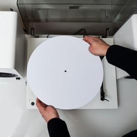 UNICRAFTALE Acrylic Turntable Mats for Vinyl Player Record Platter Slipmat White Platters Mats for for Vinyl Records 30cm Dimaeter