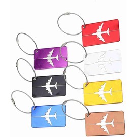 Etiqueta de Equipaje de Viaje, 7 Piezas Etiquetas Equipaje Viaje Etiquetas Maletas Aluminio Identificador de Equipaje de Viaje de Aleación, Accesorios para Portatarjetas de Visita