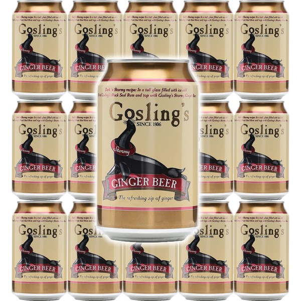 Goslings Ginger Beer, Ginger Beer, All Natural Flavor with the Refreshing Zip of Ginger, 12 Oz (Pack of 15, Total of 180 Oz)