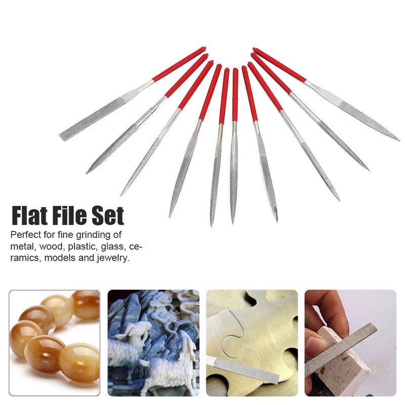 10Pcs Electroplating Shaping File Kit Hand Tools for Woodwork Metal