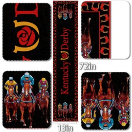 Vohado 2025 Derby Table Runner Roses Horse Racing Decorations Holiday Party Dining Room Home Kitchen Table Decor 72Inches Long